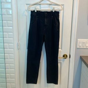 american eagle black paper bag high waisted mom jean